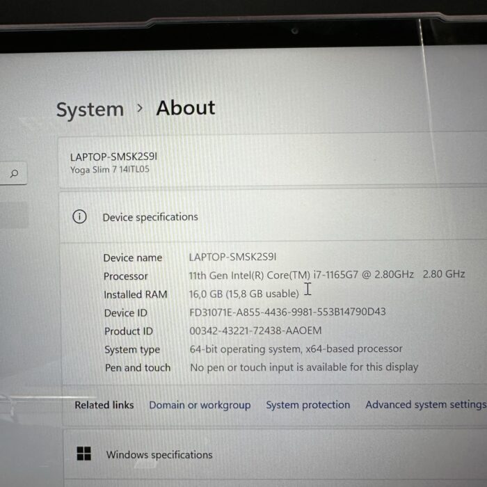 Lenovo Yoga Slim 7 14ITL05 | 16GB Ram | 512GB SSD | intel Core i7 | Orchid - Image 6